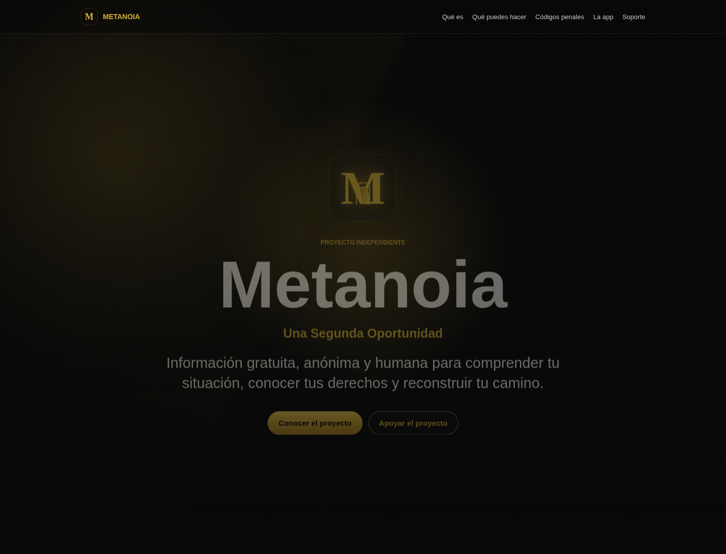Metanoia website preview